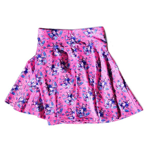 NWOT Roller Skating Anime Character Skater/Circle Skirt in Pink Size Medium - Picture 1 of 3